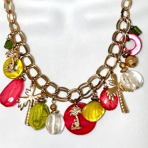 Ruby Rd Tropical Chunky Charm Necklace Choker Statement